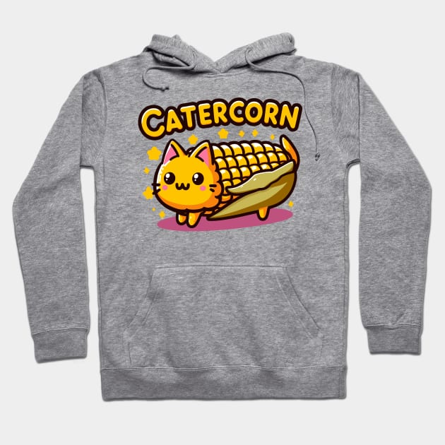 Kawaii Catercorn Cute Cat And Corncob Fusion Character Hoodie by SubtleSplit